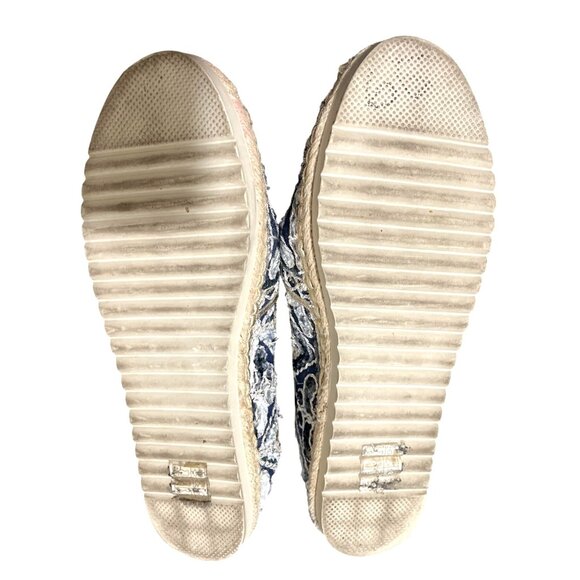 Patrizia Spring Step Blue Beige Embroidered Espadrille Flats Women Size 40/US 9 - Picture 8 of 10